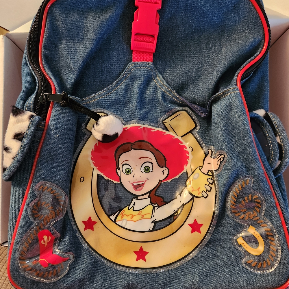 Disney Blue Denim Backpack with Red Accents